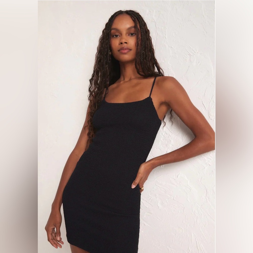 Z Supply Azure Black Knit Mini Dress